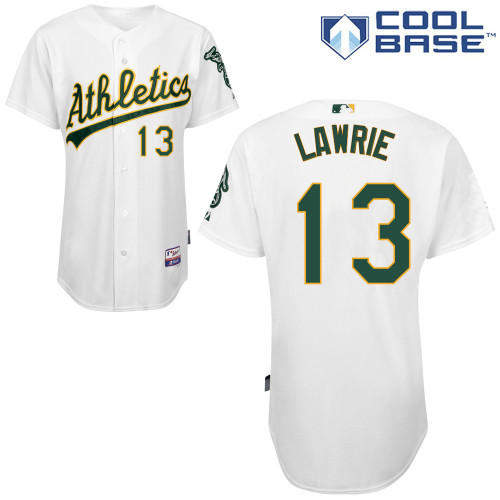 Brett Lawrie #13 MLB Jersey-Oakland Athletics Men's Authentic Home White Cool Base Baseball Jersey